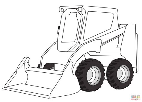 skid steer color|printable loader coloring pictures.